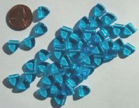 50 9mm Triangle Beads - Aqua